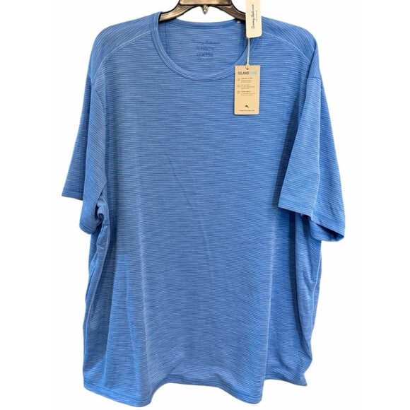 Tommy Bahama Mens 3XLB IslandZone Paradise Isles Short Sleeve Tee Shirt Blue NWT - Picture 1 of 8
